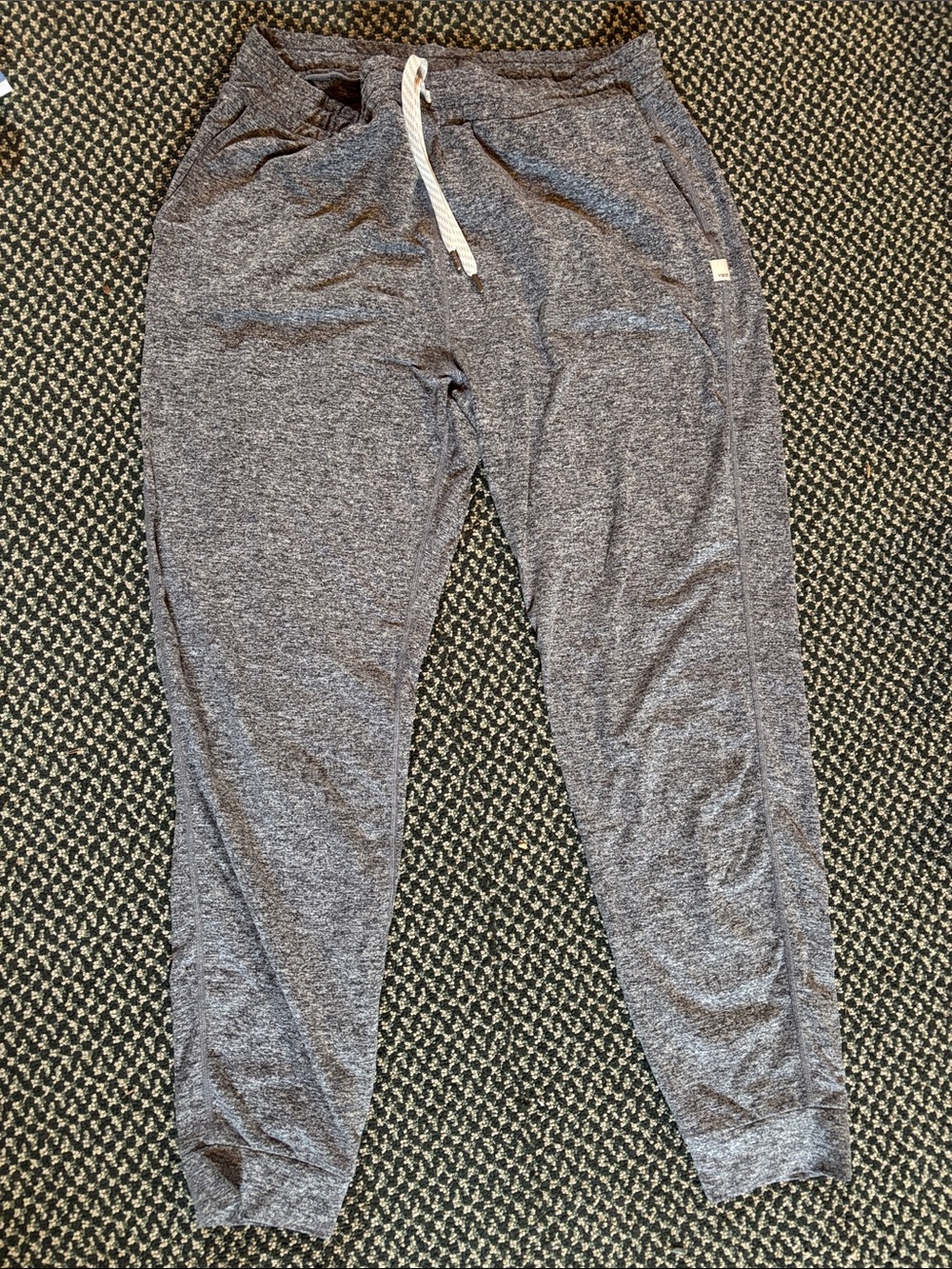 Vuori Heather Charcoal Jogger Pants with White Drawstring
